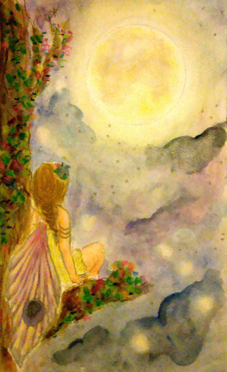 770x1263 Mid Summer Fairy Painting By Jen Hallbrown Saatchi Art - Watercolor Fairy Art