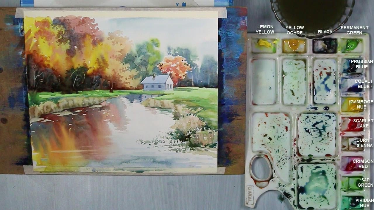 1280x720 How To Paint An Autumn Landscape In Watercolor - Watercolor Fall Landscape
