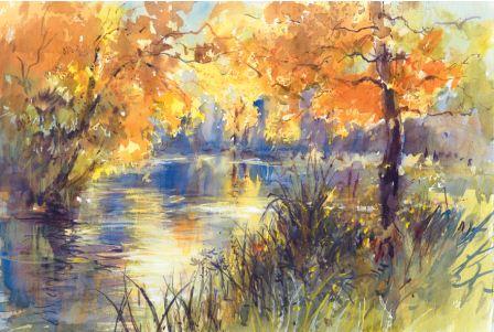448x301 How To Paint Autumn Landscapes In Watercolour - Watercolor Fall Landscape