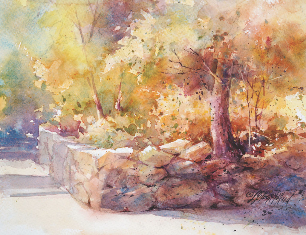 1024x789 How To Paint Rocks - Watercolor Fall Landscape