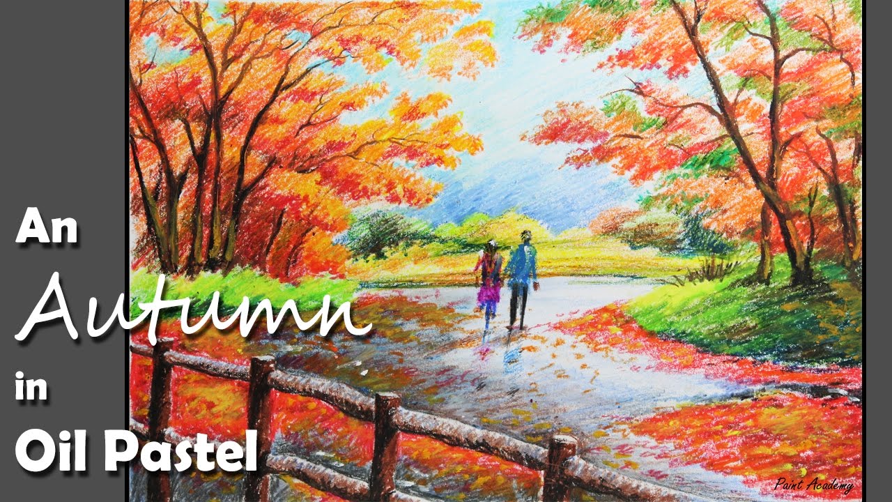 1280x720 How To Paint An Autumn Scene In Oil Pastel Step By Step - Watercolor Fall Scenes