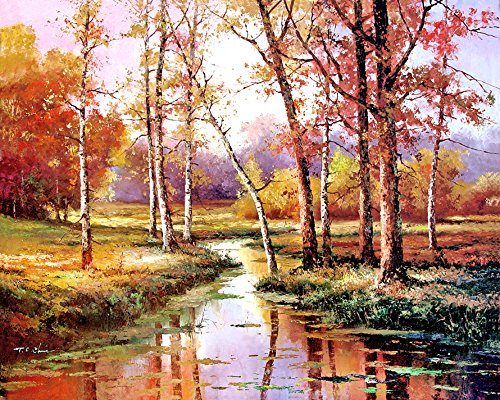 500x400 Fall Scene Art Print Of Watercolor Painting - Watercolor Fall Scenes