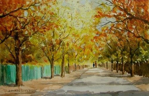 500x324 How To Paint Autumn Fall Trees In Watercolour Online Art Lessons - Watercolor Fall Trees