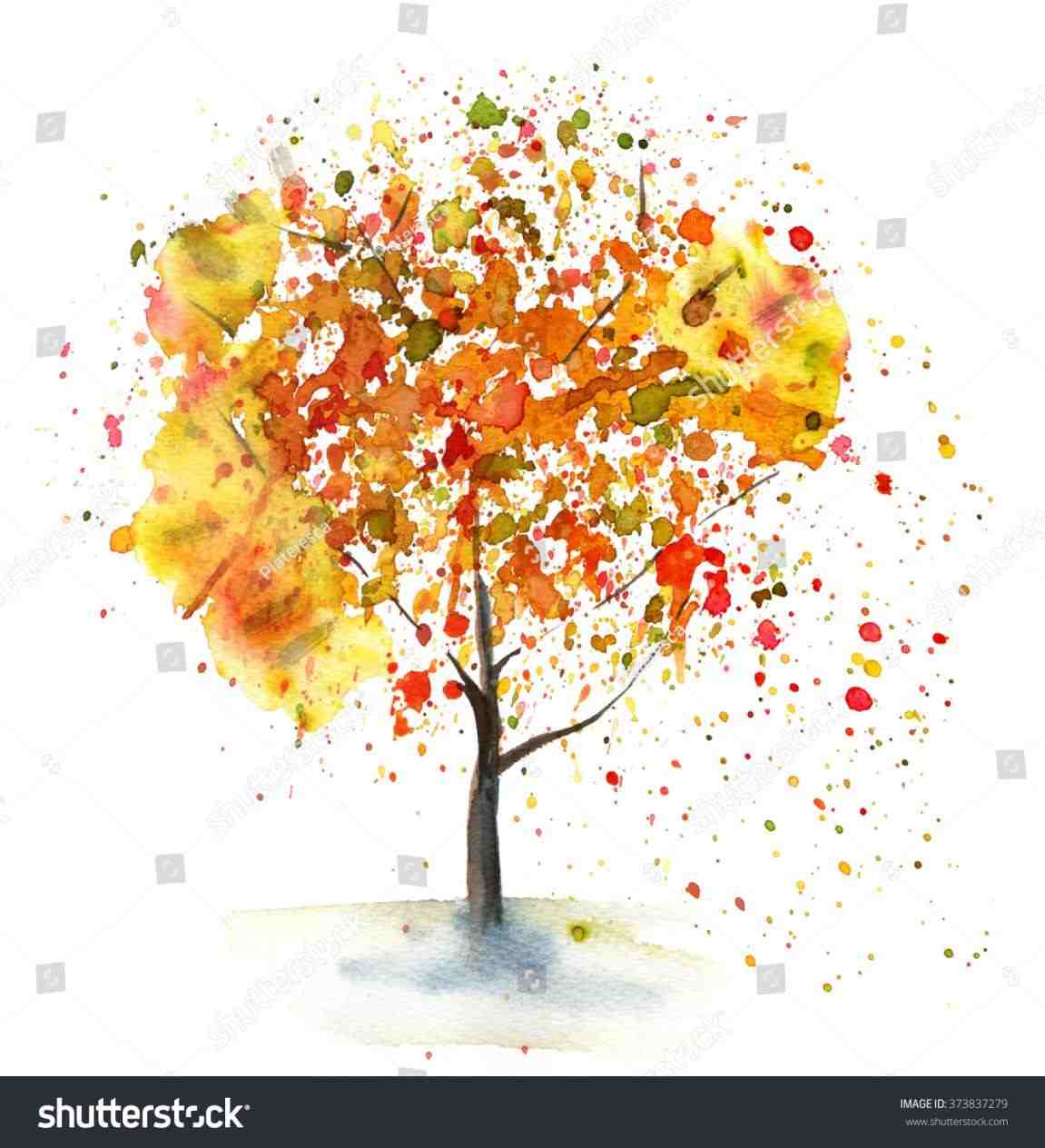 1151x1264 Illustration Rhshutterstockcom Watercolor Painting Autumn Trees In - Watercolor Fall Trees