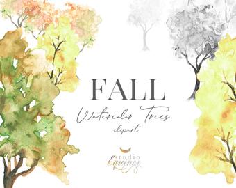 340x270 Watercolor Fall Tree Etsy - Watercolor Fall Trees