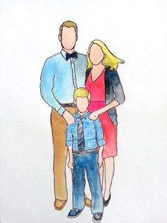 Watercolor Family