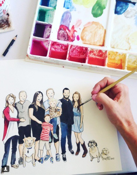 469x597 Family Watercolor Portrait Giveaway! {Whitney Daynes Designs - Watercolor Family