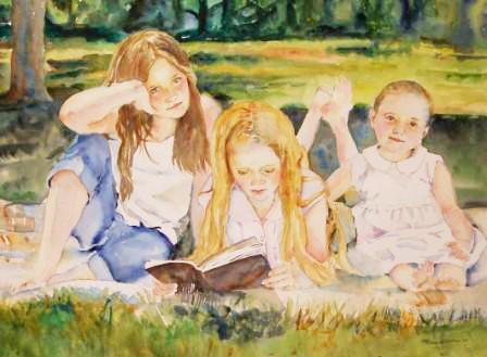 448x329 Watercolor Watercolor Painting Watercolor Portrait - Watercolor Family