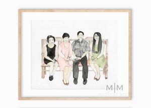 300x216 Custom Portraits Mint And Main - Watercolor Family