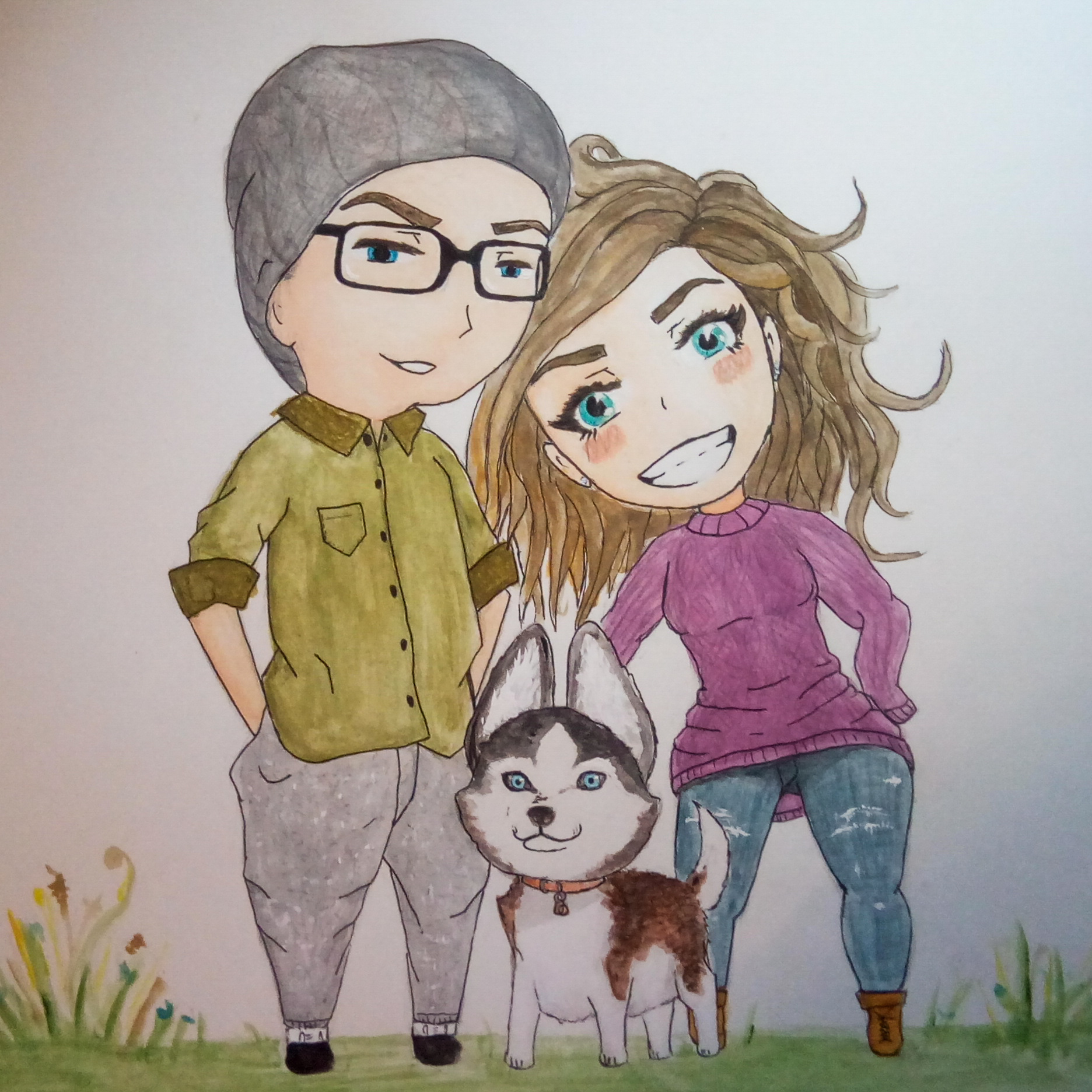 1872x1872 Family Portrait, Painted By My Fiance, Watercolor, 2016 - Watercolor Family Portrait