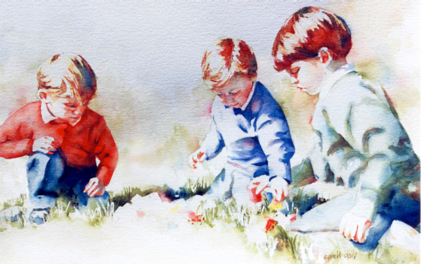 1467x921 Painting People In Watercolor Watercolor Painting Of People Family - Watercolor Family Portrait