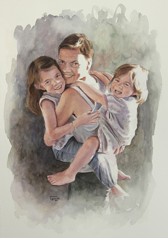 567x800 Simon Taylor Gallery Of Portraits - Watercolor Family Portrait