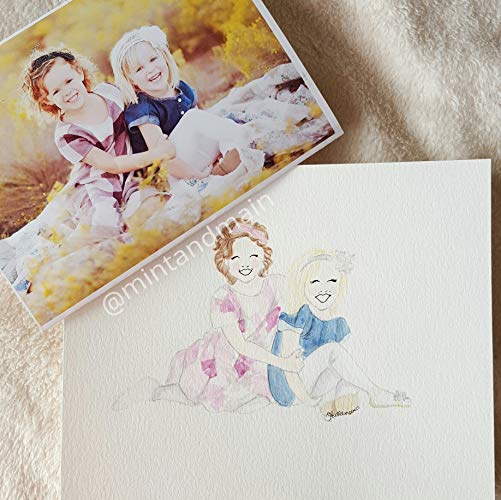 501x500 Custom Family Portrait Illustration Handmade - Watercolor Family Portrait