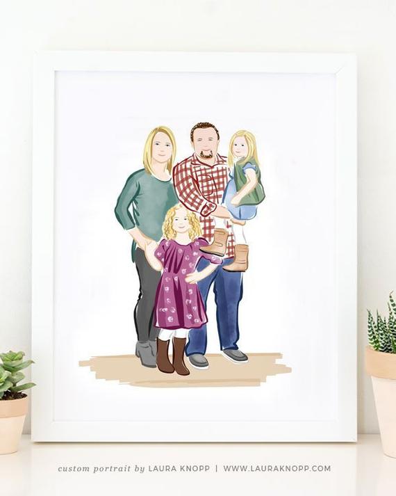 Watercolor Family Portrait at PaintingValley.com | Explore collection ...