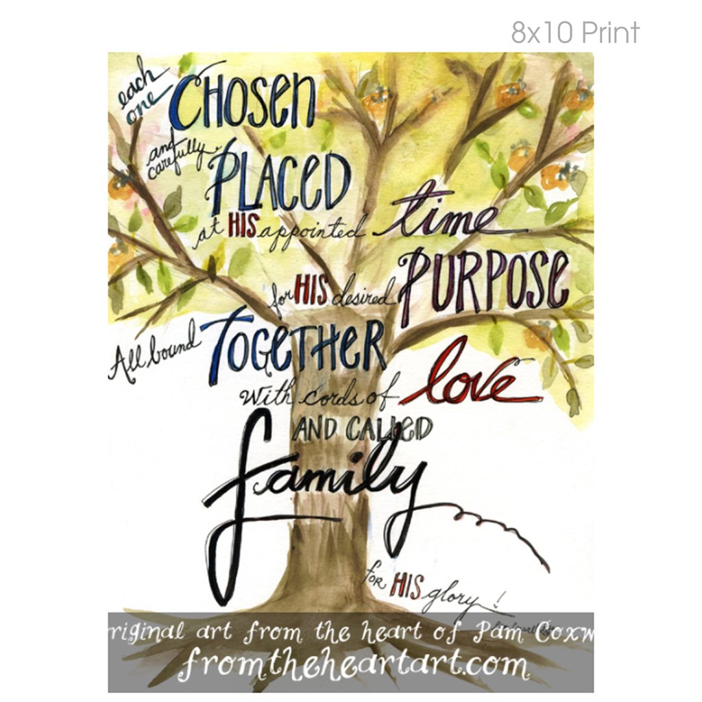 1024x1024 Family Tree Watercolor From The Heart Art - Watercolor Family Tree