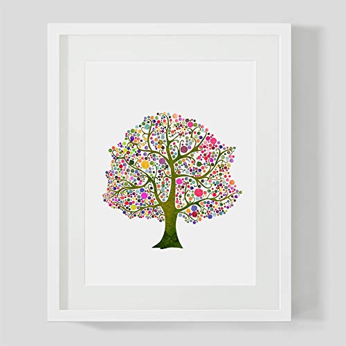500x500 Watercolor Family Tree Art Print Modern Art Decor - Watercolor Family Tree