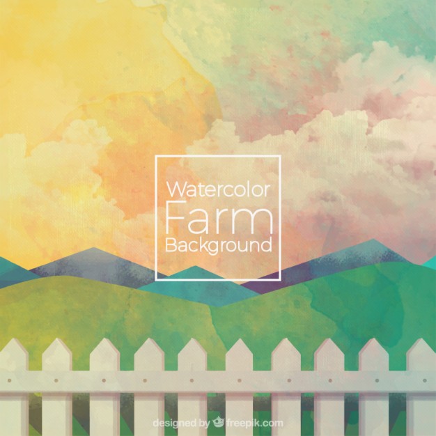 626x626 Sober Watercolor Farm Background Vector Free Download - Watercolor Farm