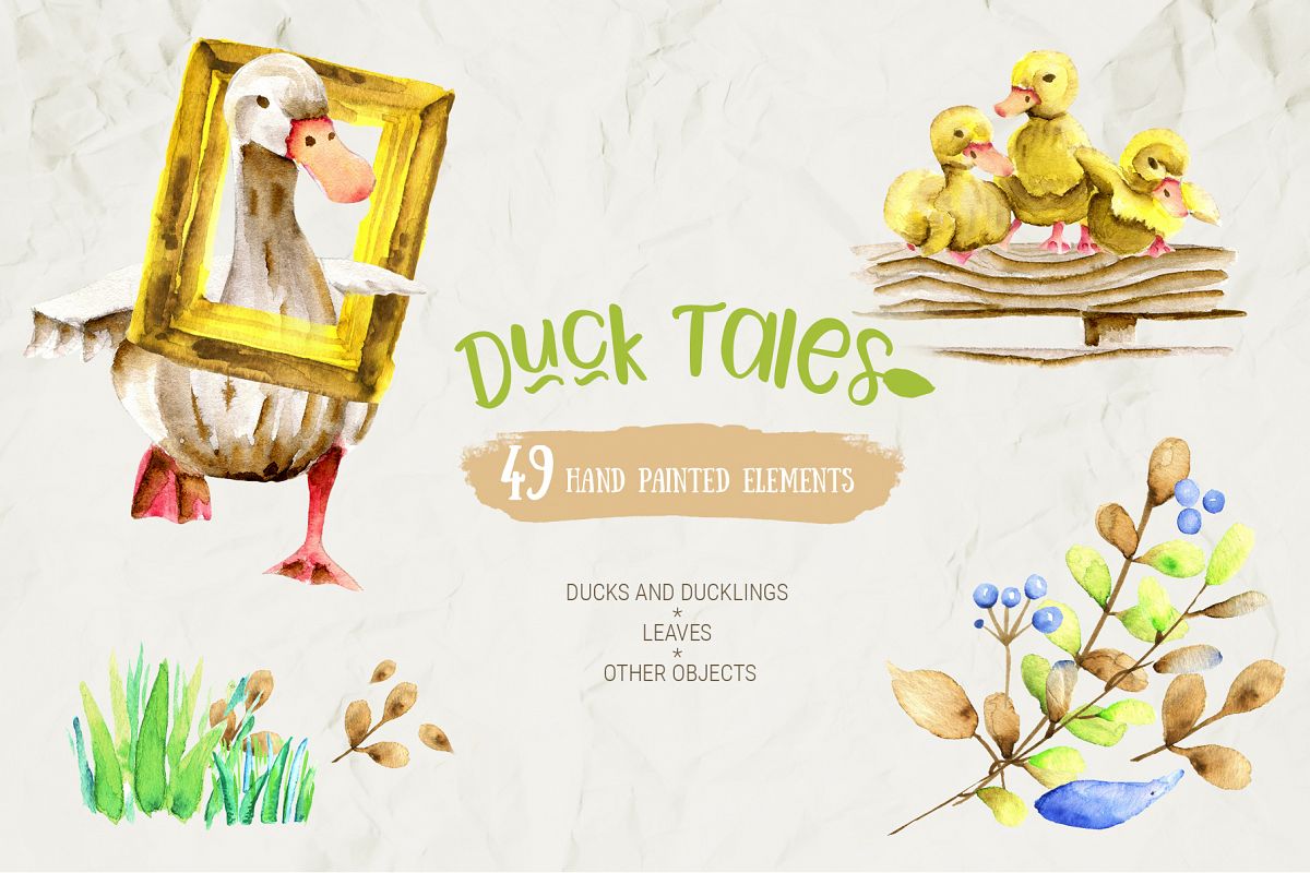 1200x800 Watercolor Farm Birds And Plants Set - Watercolor Farm