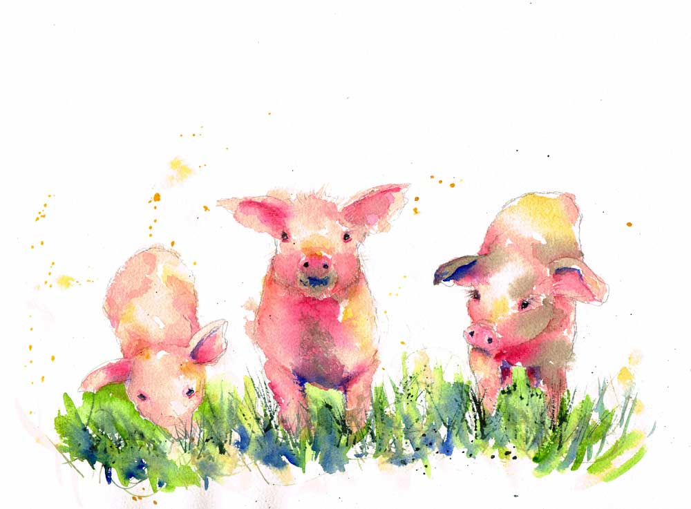 1000x737 Painting Farm Animals With Spirit (And Watercolour) Kerrie Woodhouse - Watercolor Farm Animals