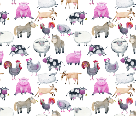 470x402 Watercolor Farm Animals 12 Wallpaper - Watercolor Farm Animals