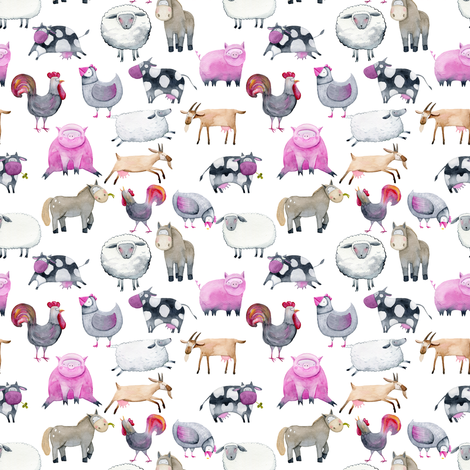470x470 Watercolor Farm Animals 4 Wallpaper - Watercolor Farm Animals