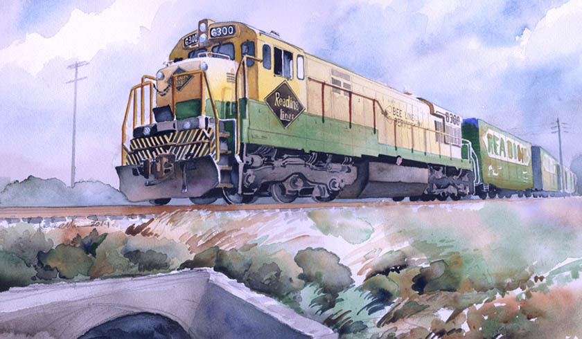 840x490 Original Lighthouse, Train Amp Farm Scene Art, Paintings Amp Prints - Watercolor Farm Scenes