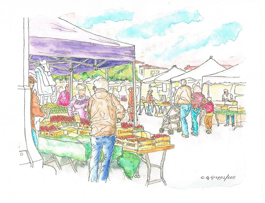 900x690 Farmers Market In Oxnard - Watercolor Farmers Market