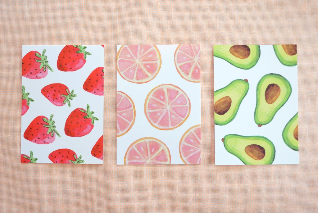 1024x686 Farmers Market Watercolor Postcard Set (6) Pennie Post - Watercolor Farmers Market