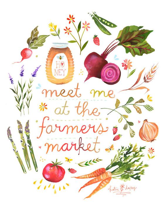 570x713 Meet Me - Watercolor Farmers Market