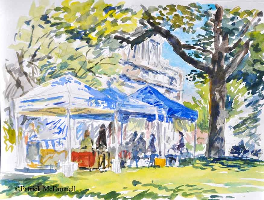 875x665 Plateau Montreal Watercolors - Watercolor Farmers Market