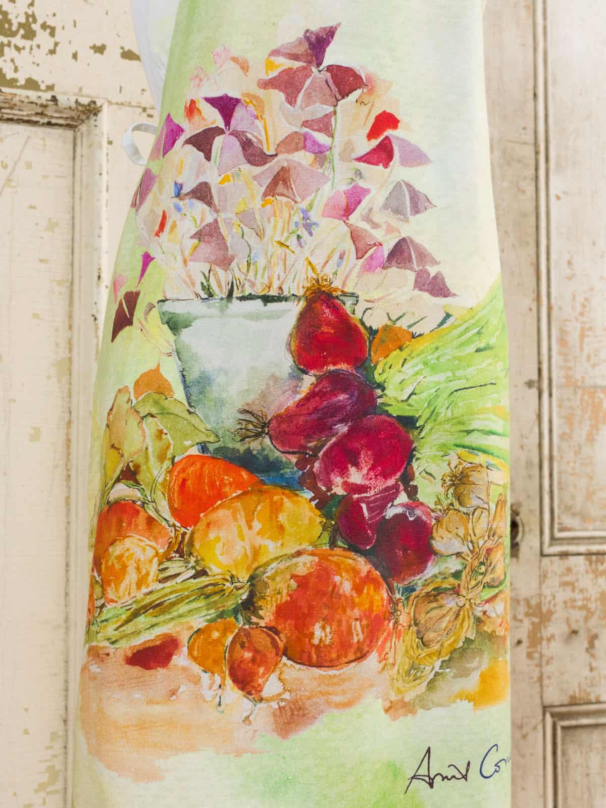 1200x1600 April Cornell Kitchen Apron Farmers Market Watercolor - Watercolor Farmers Market