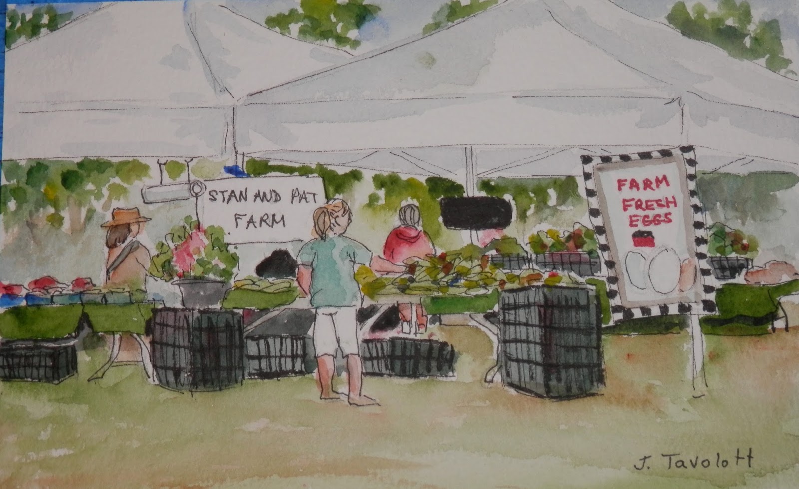 1600x979 Watercolors By Joan 2 Sayville Farmers Market - Watercolor Farmers Market