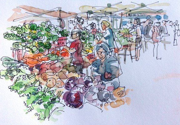 576x399 Weekly Bodrum Market Index Page - Watercolor Farmers Market