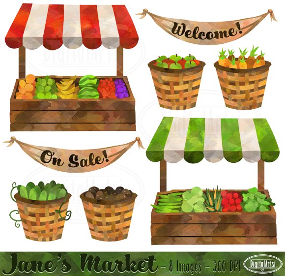 580x561 Farmers Market Clipart Watercolor Farmers Market Clipart - Watercolor Farmers Market