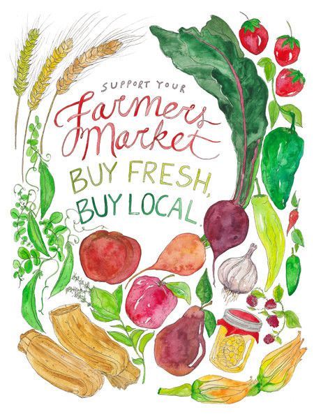 450x600 Farmers Market - Watercolor Farmers Market