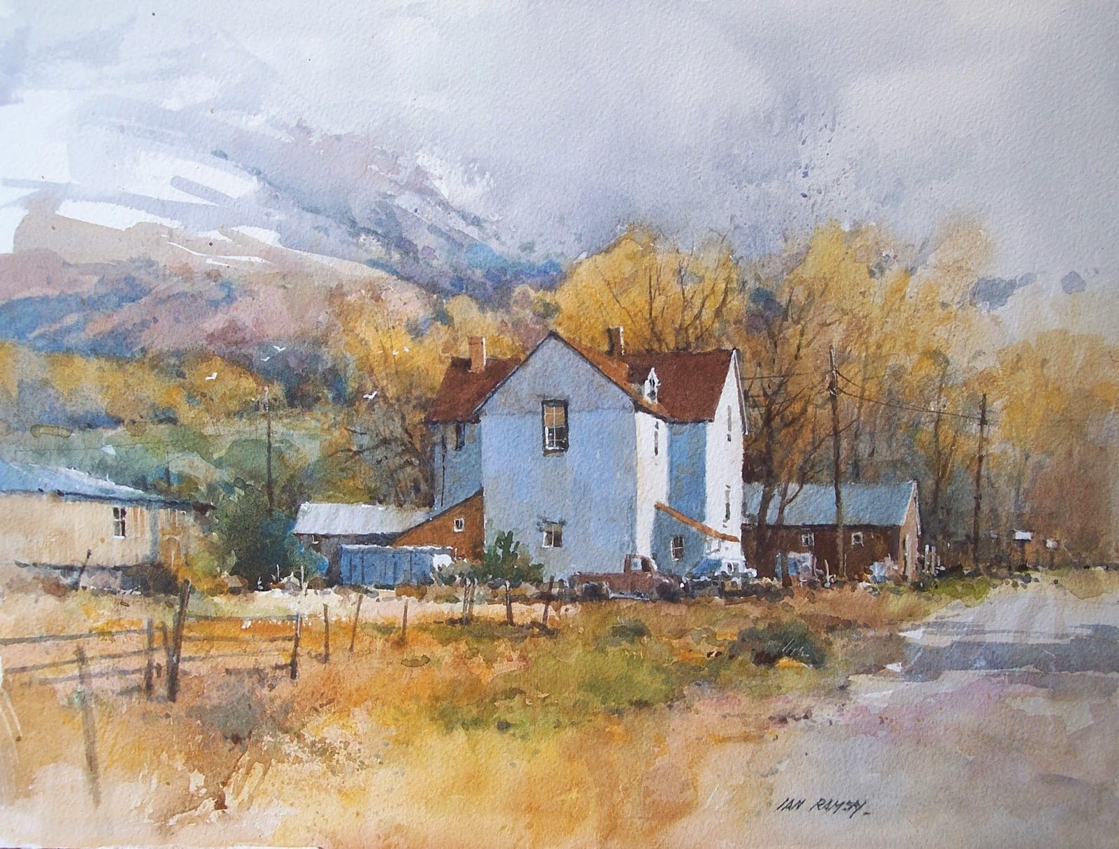 1600x1214 Ian Ramsay Watercolors 2015 - Watercolor Farmhouse
