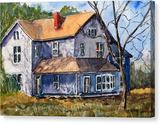 546x422 Old Farm House Watercolor Landscape Painting By Barry Jones - Watercolor Farmhouse