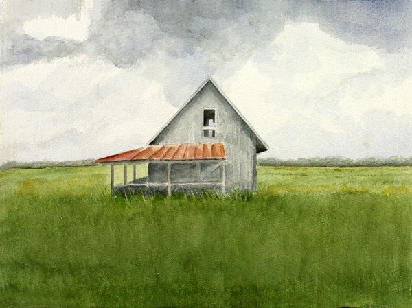 600x449 Ara Artwork By Joe Coggins - Watercolor Farmhouse