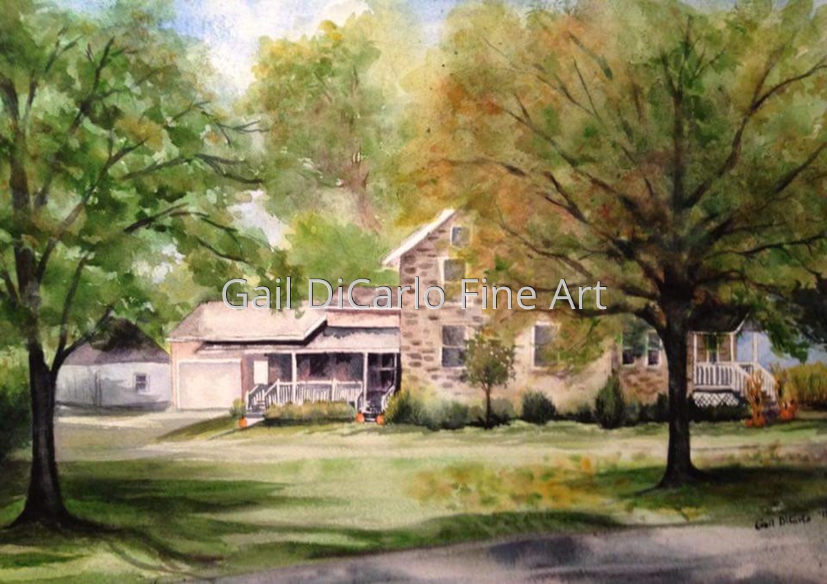 1200x847 Realist Watercolor Paintings Old Stone Farmhouse By Gail Dicarlo - Watercolor Farmhouse