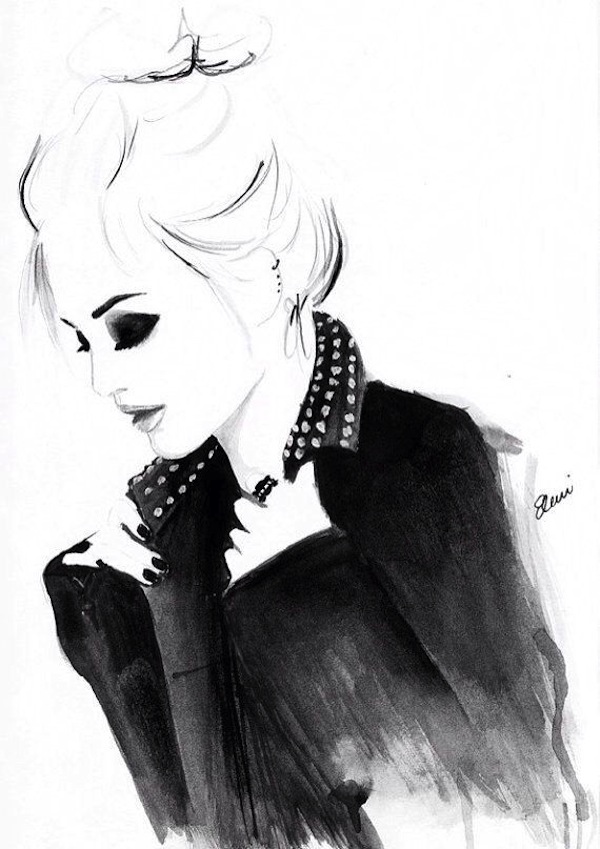 600x849 Original Art Watercolor Fashion Illustration By Fall Into London - Watercolor Fashion Design