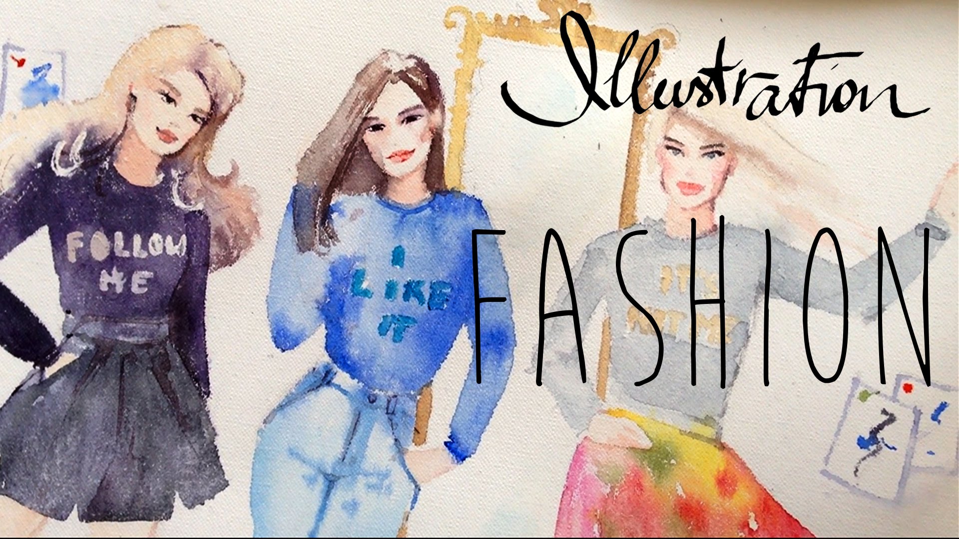 1920x1080 Tutorial Fashion Illustration In Watercolor By Otido4u - Watercolor Fashion Design