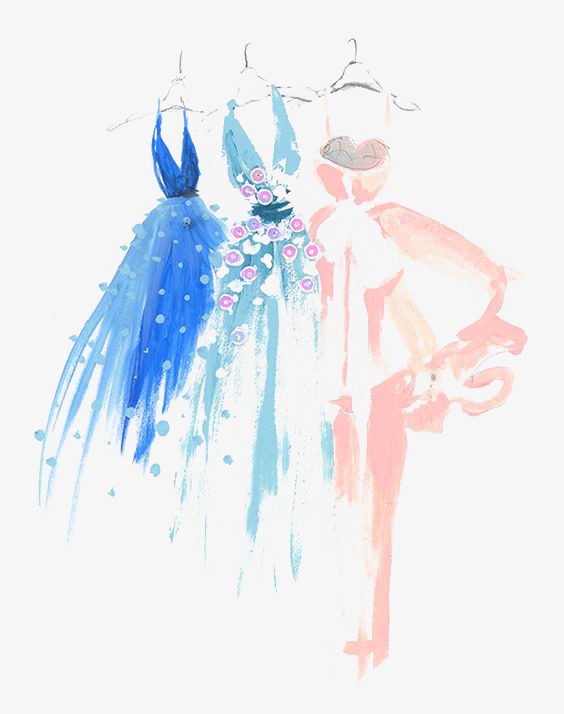 564x714 Watercolor Dress, Watercolor Clipart, Clothes, Dresses Png Image - Watercolor Fashion Design