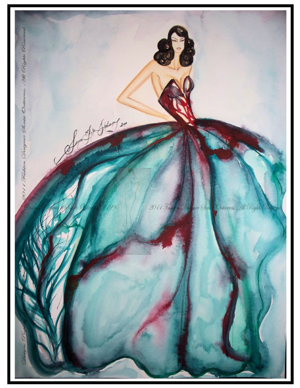 612x792 Watercolor Fashion Illustration Fashion Art By Designer Soniastella - Watercolor Fashion Design