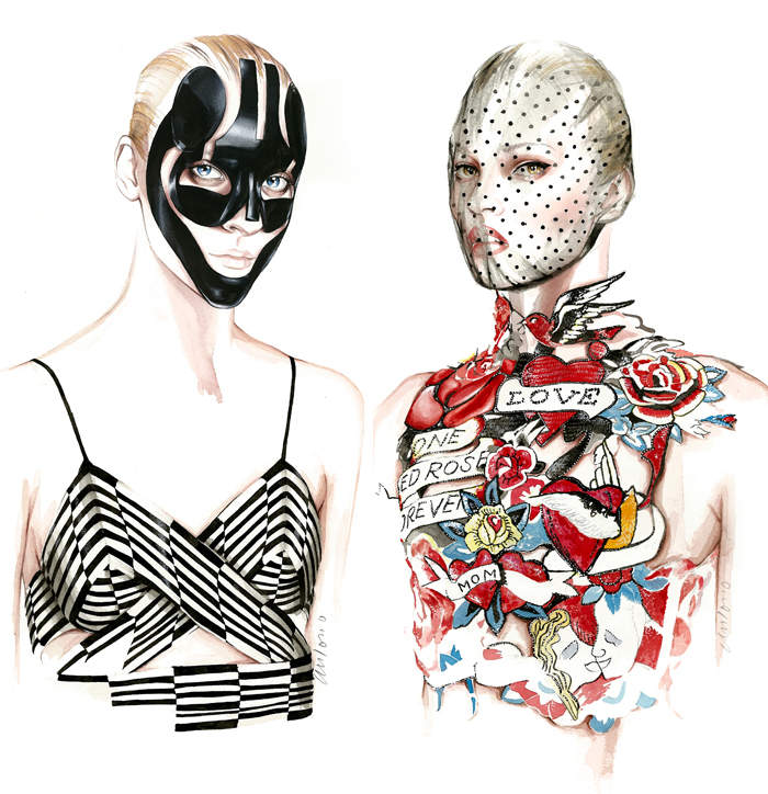 700x724 Fashion Illustrations (5) By Antonio Soares Handmade Drawings - Watercolor Fashion Illustration