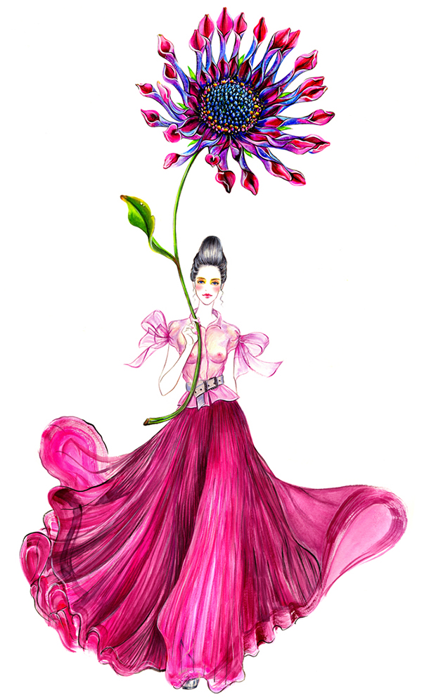 600x995 Racing Fashion - Watercolor Fashion Illustration