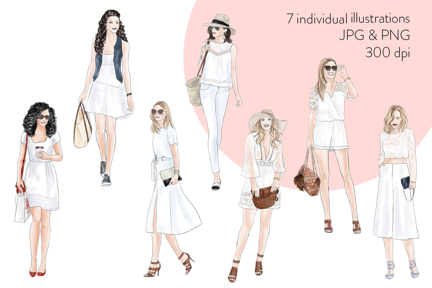 1500x1000 Watercolor Fashion Clipart - Watercolor Fashion Illustration