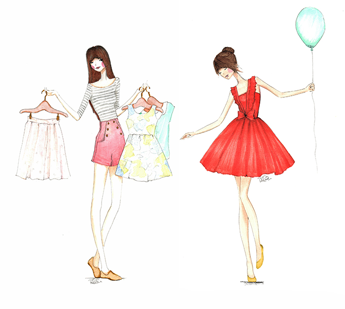 700x626 Watercolors, Copic Markers + Fashion Illustration Offbeat + Inspired - Watercolor Fashion Illustration