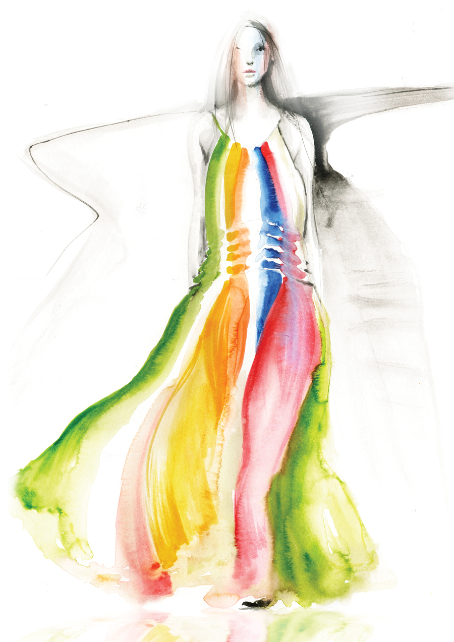 900x1273 Watercolour Fashion Illustration Chloe Runway Springsummer 2016 - Watercolor Fashion Illustration