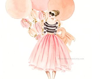 340x270 Handmade Fashion Sketch Etsy - Watercolor Fashion Sketches