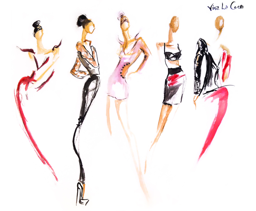 1000x825 Illustrations Helloclaire - Watercolor Fashion Sketches